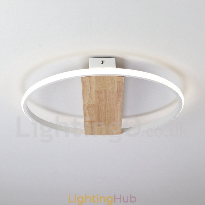Dimmable White Round Wood Ceiling Light Ultrathin Ceiling Lamp Also Can Be Used As Wall Light