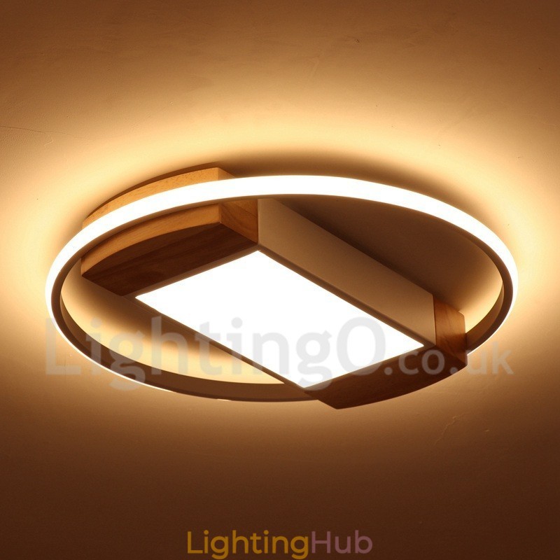 Dimmable White Round Wood Ceiling Light Ultrathin Ceiling Lamp Also Can Be Used As Wall Light