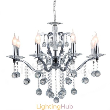Chrome Elegant Crystal Candle Chandelier Chrome Elegant Crystal Candle Chandelier