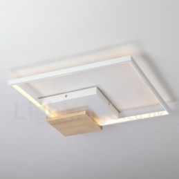 Dimmable White Square Wood Ceiling Light Ultrathin Ceiling Lamp Also Can Be Used As Wall Light