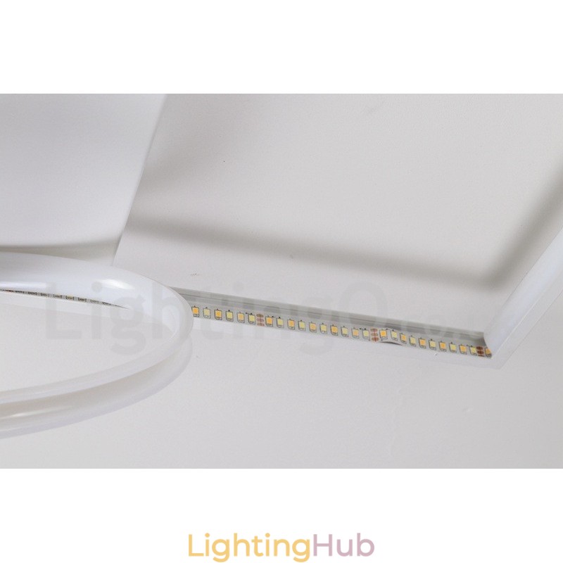 Dimmable White Square Wood Ceiling Light Ultrathin Ceiling Lamp Also Can Be Used As Wall Light