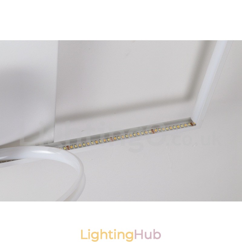 Dimmable White Square Wood Ceiling Light Ultrathin Ceiling Lamp Also Can Be Used As Wall Light