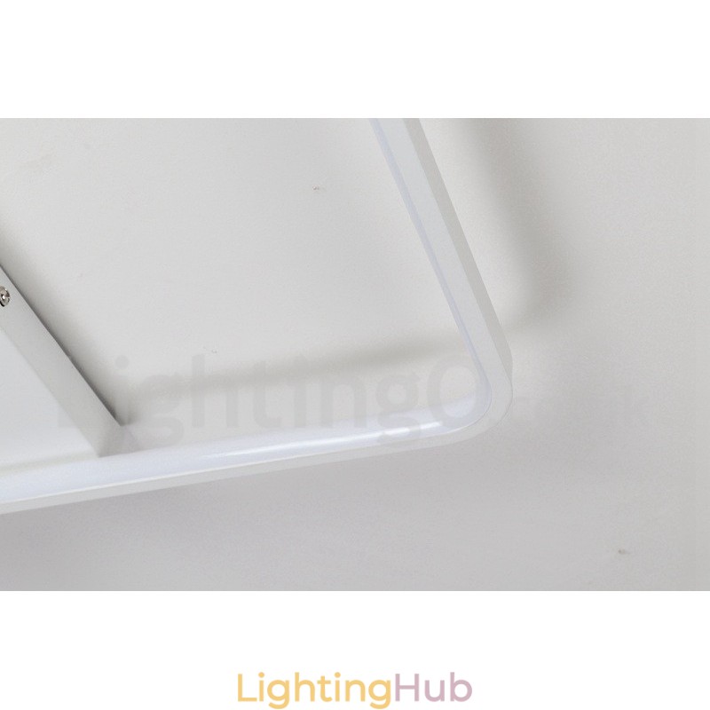 Dimmable White Square Wood Ceiling Light Ultrathin Ceiling Lamp Also Can Be Used As Wall Light