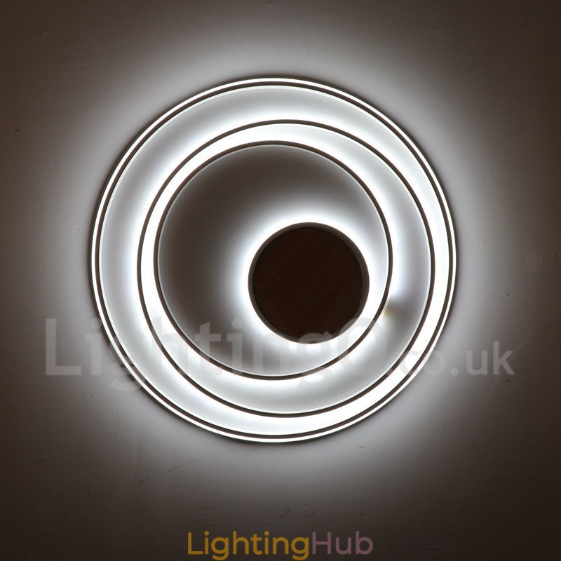 Dimmable White Rings Wood Ceiling Light Ultrathin Ceiling Lamp Also Can Be Used As Wall Light