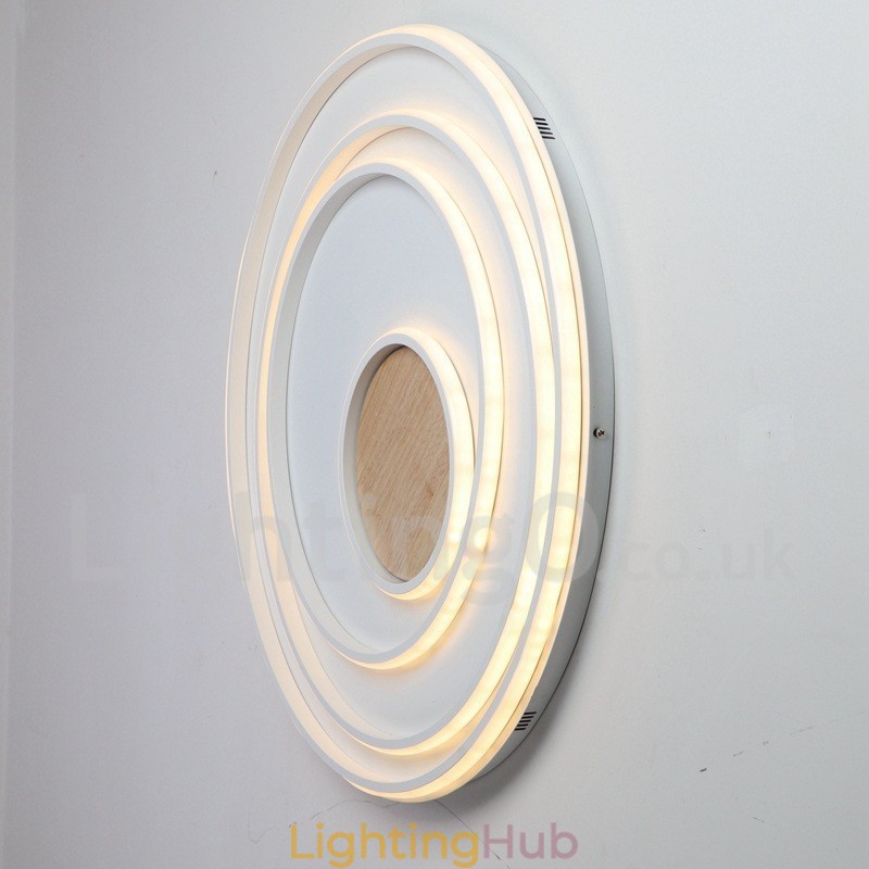 Dimmable White Rings Wood Ceiling Light Ultrathin Ceiling Lamp Also Can Be Used As Wall Light
