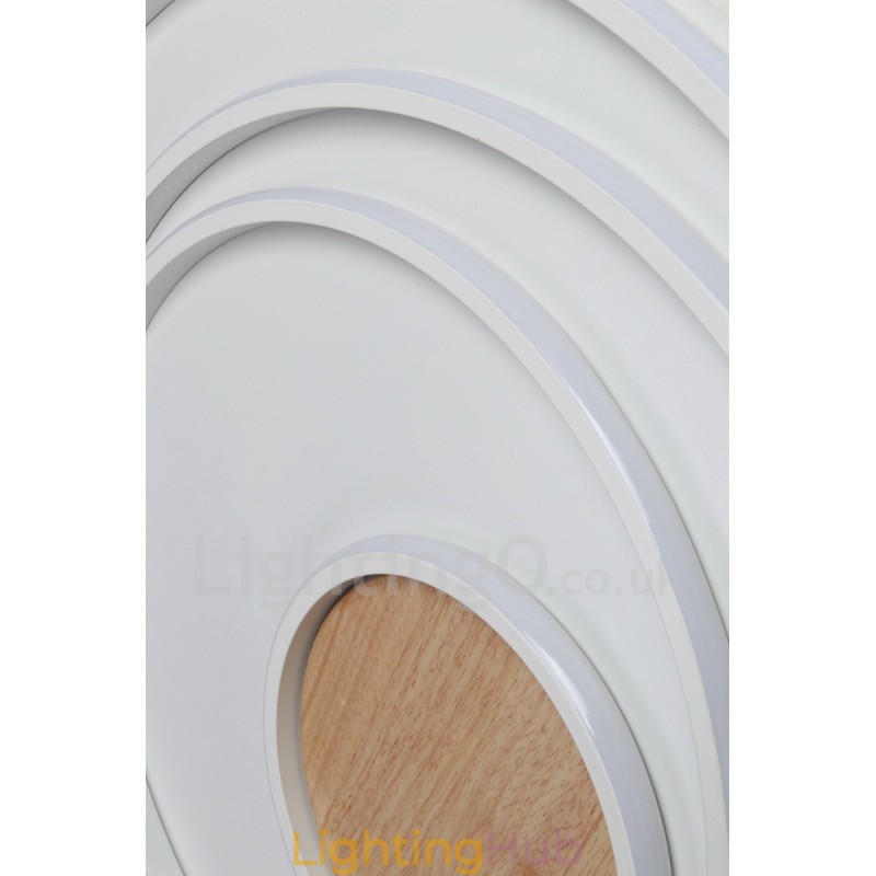 Dimmable White Rings Wood Ceiling Light Ultrathin Ceiling Lamp Also Can Be Used As Wall Light