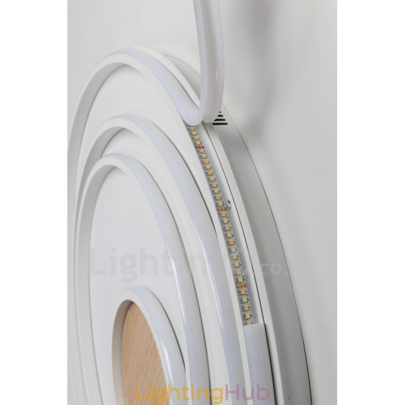 Dimmable White Rings Wood Ceiling Light Ultrathin Ceiling Lamp Also Can Be Used As Wall Light