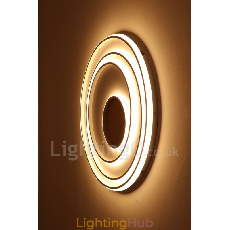 Dimmable White Rings Wood Ceiling Light Ultrathin Ceiling Lamp Also Can Be Used As Wall Light