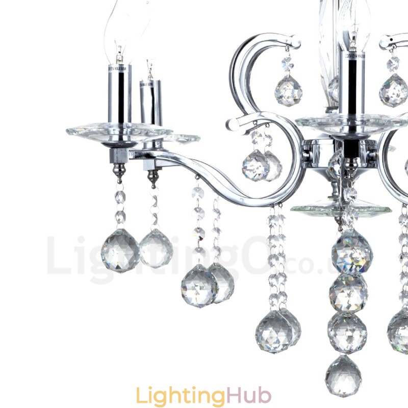 Chrome Elegant Crystal Candle Chandelier