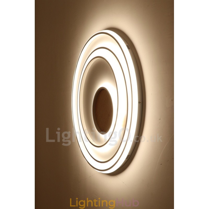 Dimmable White Rings Wood Ceiling Light Ultrathin Ceiling Lamp Also Can Be Used As Wall Light
