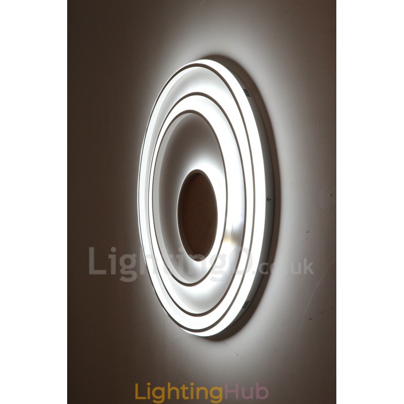 Dimmable White Rings Wood Ceiling Light Ultrathin Ceiling Lamp Also Can Be Used As Wall Light