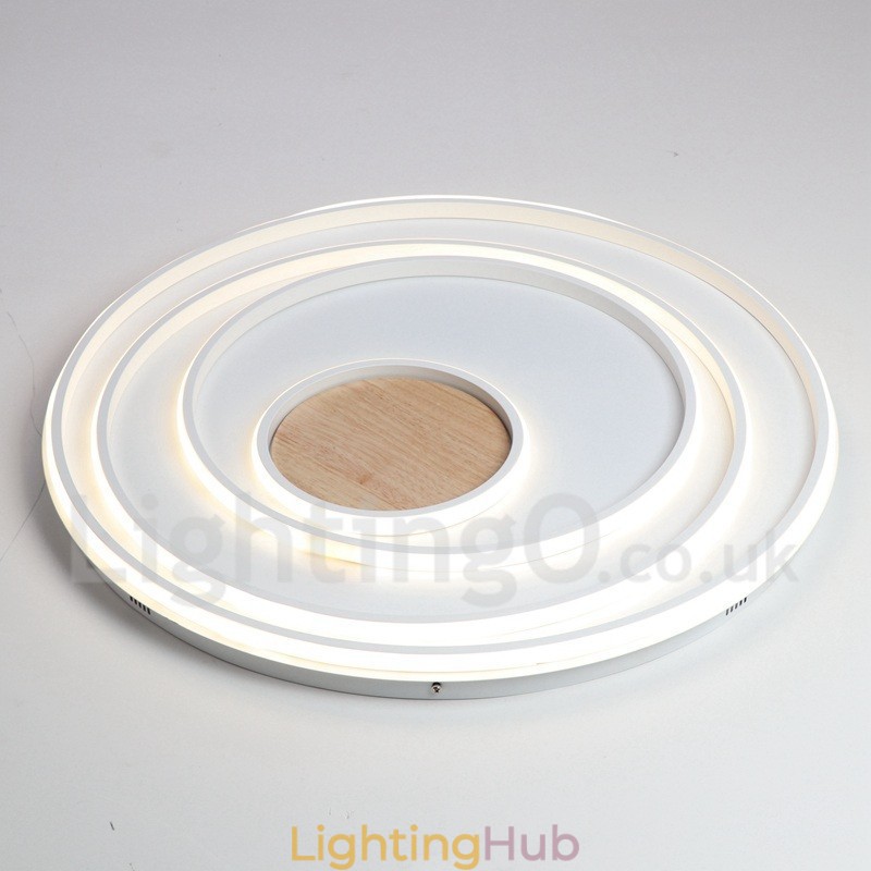 Dimmable White Rings Wood Ceiling Light Ultrathin Ceiling Lamp Also Can Be Used As Wall Light