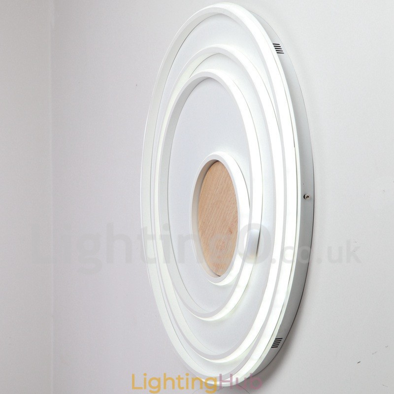 Dimmable White Rings Wood Ceiling Light Ultrathin Ceiling Lamp Also Can Be Used As Wall Light