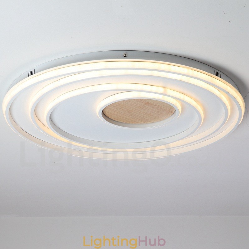 Dimmable White Rings Wood Ceiling Light Ultrathin Ceiling Lamp Also Can Be Used As Wall Light