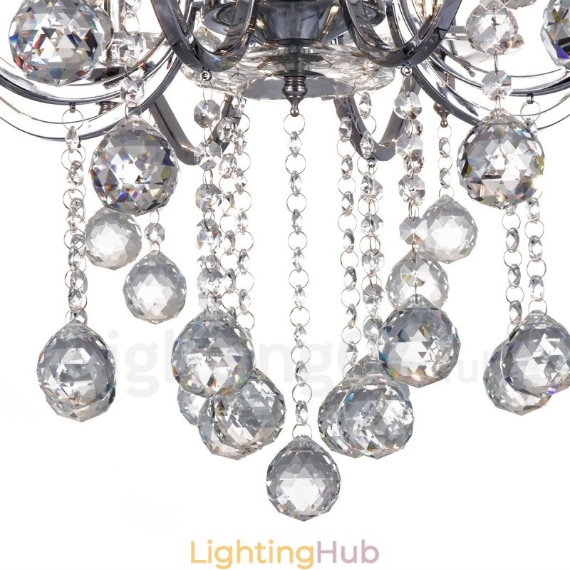 Chrome Elegant Crystal Candle Chandelier