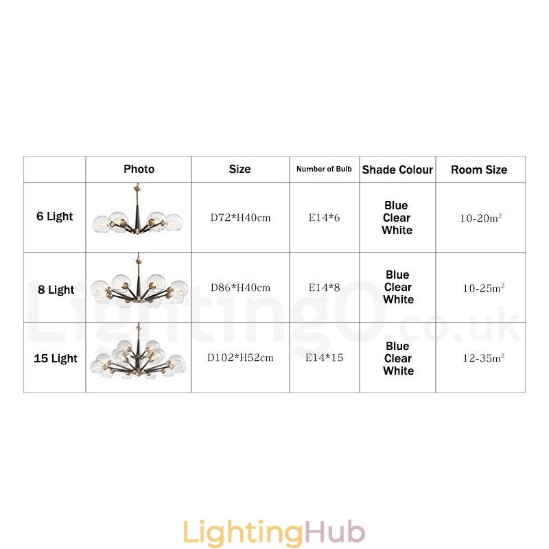Retro Vintage Magic Bean Rustic Chandelier with Multi Colours Glass Shades
