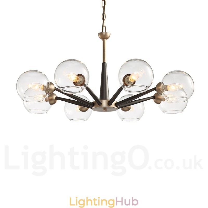 Retro Vintage Magic Bean Rustic Chandelier with Multi Colours Glass Shades