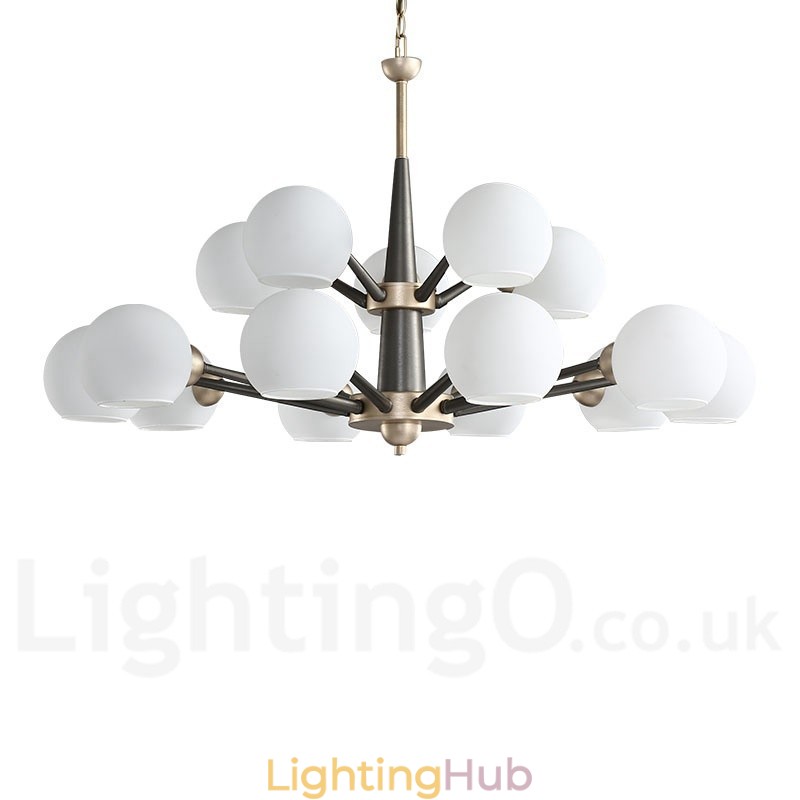 Retro Vintage Magic Bean Rustic Chandelier with Multi Colours Glass Shades