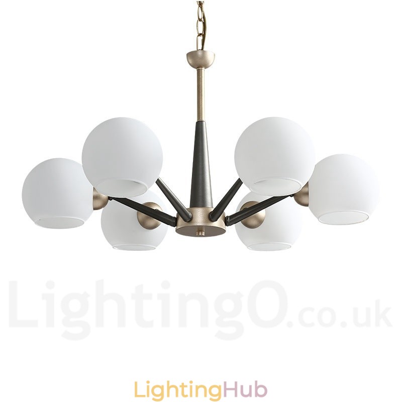 Retro Vintage Magic Bean Rustic Chandelier with Multi Colours Glass Shades
