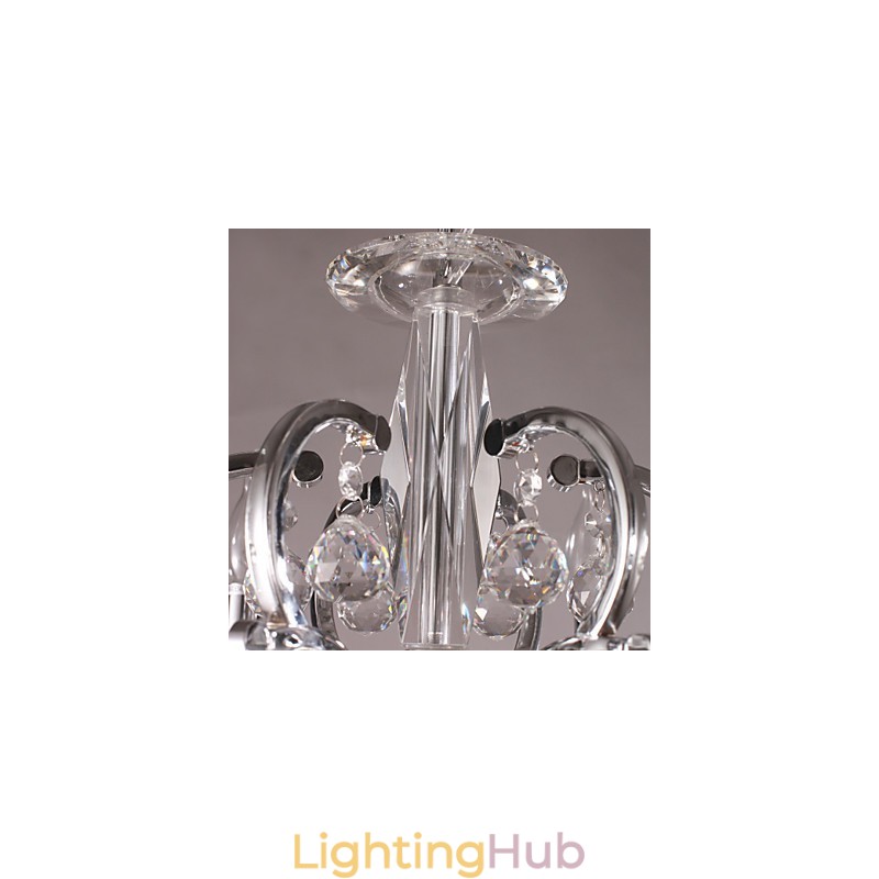 Chrome Elegant Crystal Candle Chandelier