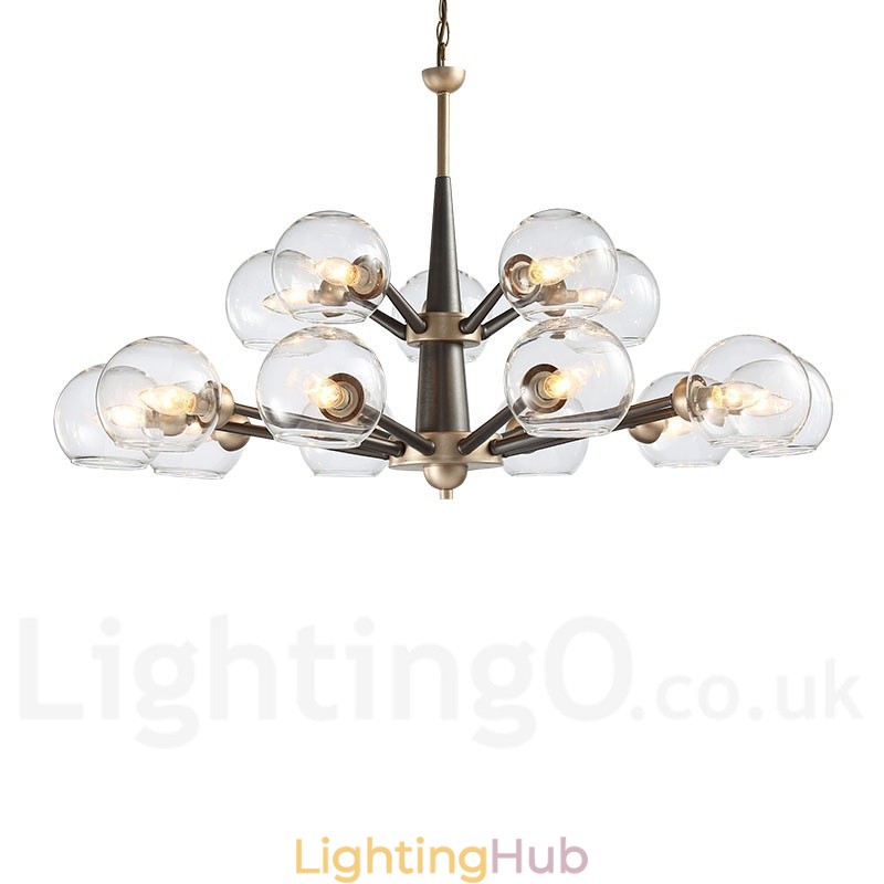 Retro Vintage Magic Bean Rustic Chandelier with Multi Colours Glass Shades