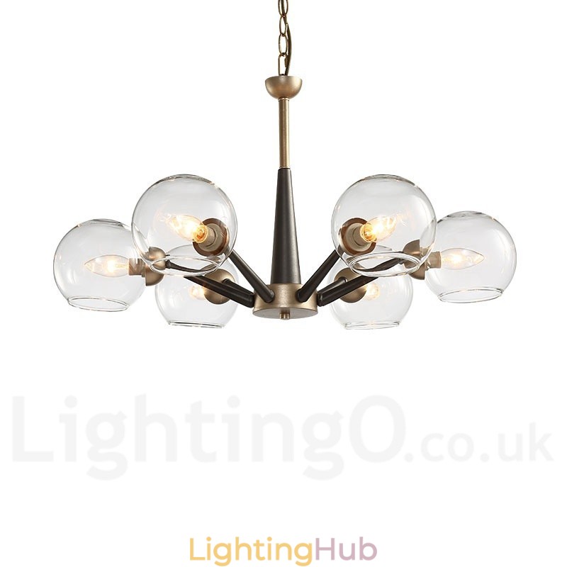 Retro Vintage Magic Bean Rustic Chandelier with Multi Colours Glass Shades