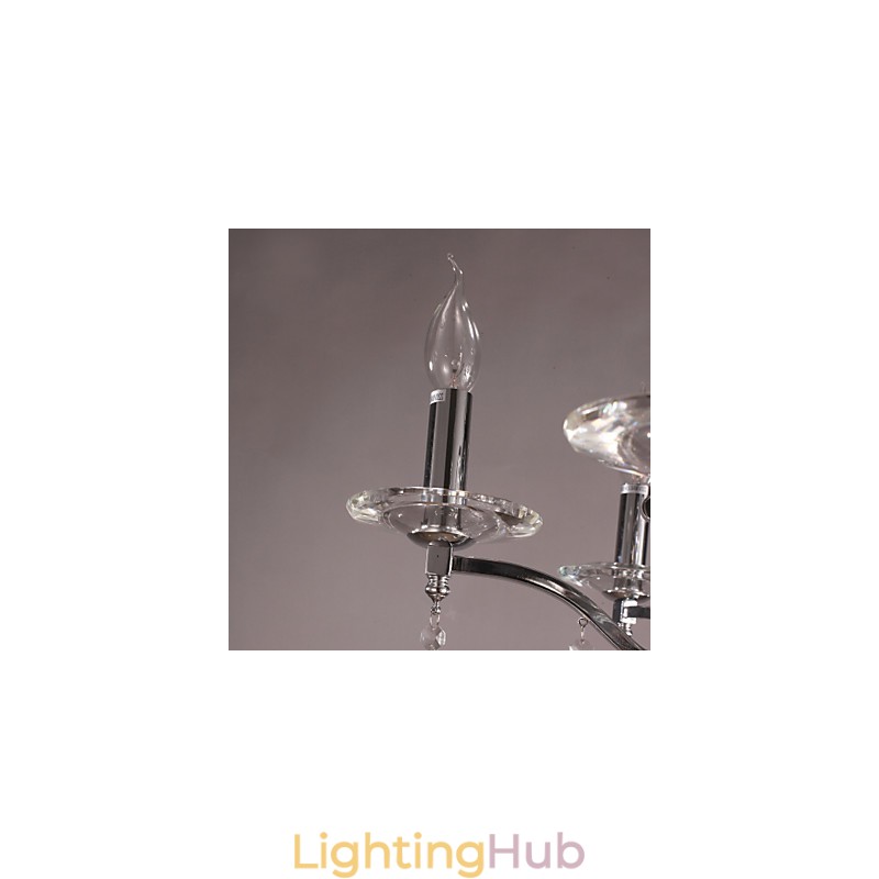 Chrome Elegant Crystal Candle Chandelier
