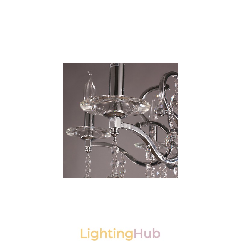 Chrome Elegant Crystal Candle Chandelier