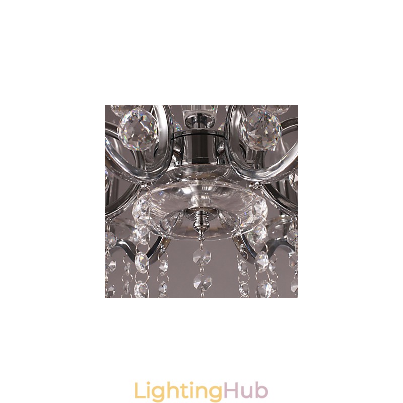 Chrome Elegant Crystal Candle Chandelier