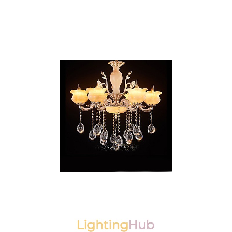 Jade Crystal Pendant lamp Candle Style Chandelier