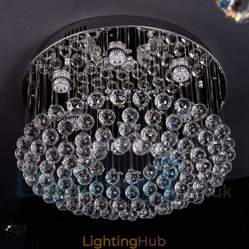 Modern K9 Crystal Round Flush Mount Ceiling Light
