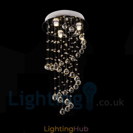 3 Light Modern K9 Crystal Round Flush Mount Ceiling Light 3 Light Modern K9 Crystal Round Flush Mount Ceiling Light