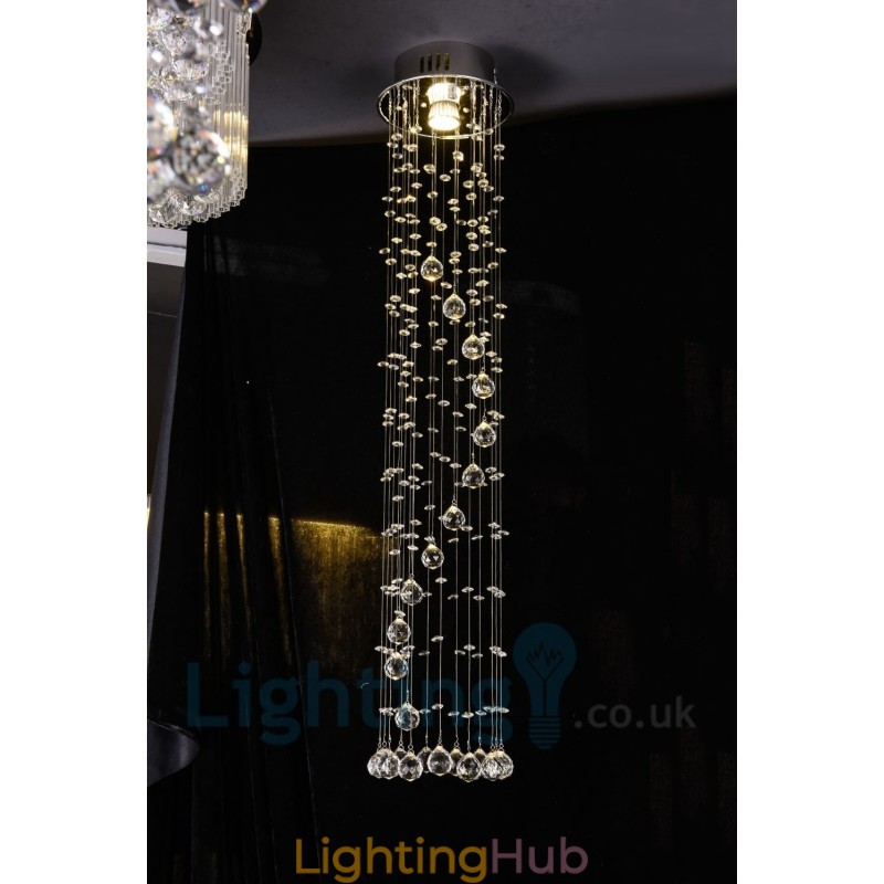 1 Light Cheap Modern K9 Crystal Round Flush Mount Ceiling Light