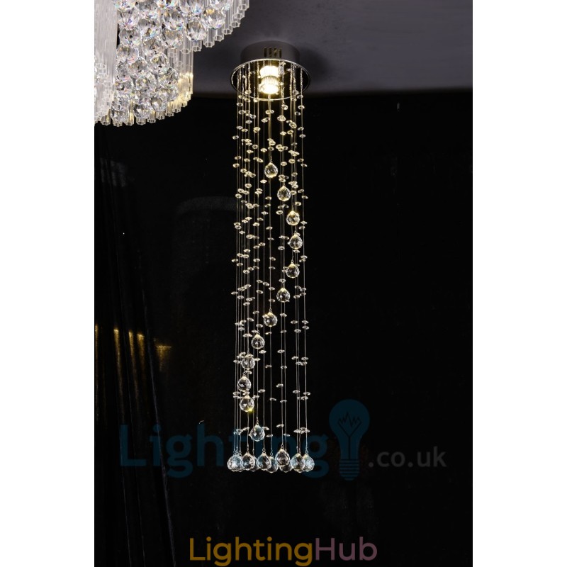 1 Light Cheap Modern K9 Crystal Round Flush Mount Ceiling Light