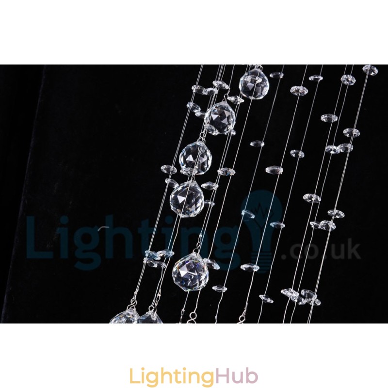 1 Light Cheap Modern K9 Crystal Round Flush Mount Ceiling Light