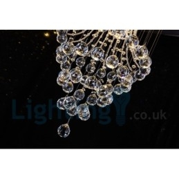 4 Light Modern K9 Crystal Round Flush Mount Ceiling Light