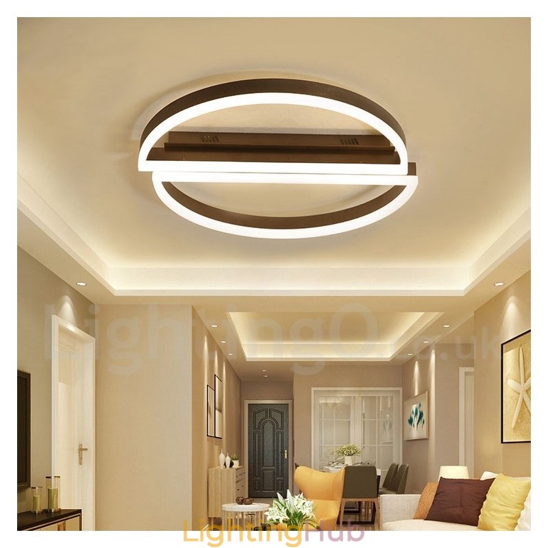 Round Modern Comtemporary Alumilium Ceiling Light Flush Mount Light with Remoter Dimmer Also Can Be Used As Wall Light