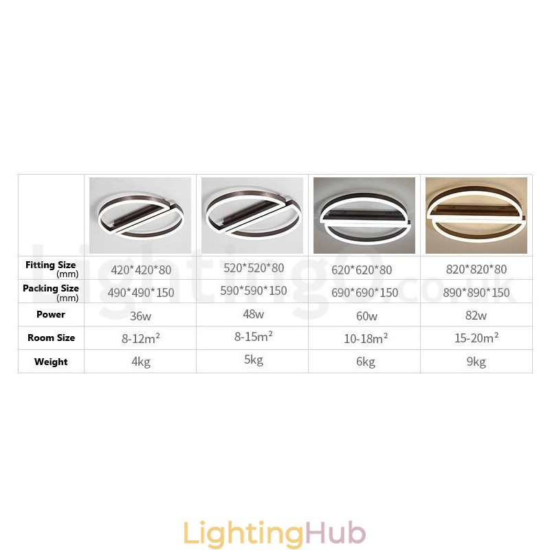 Round Modern Comtemporary Alumilium Ceiling Light Flush Mount Light with Remoter Dimmer Also Can Be Used As Wall Light