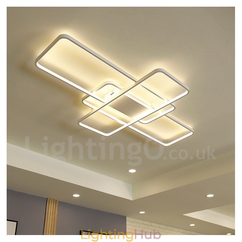 Modern Comtemporary Alumilium Painting Ceiling Light Flush Mount Wall Light with Remoter Dimmer for Living Room Bed Room Also Can Be Used As Wall Light