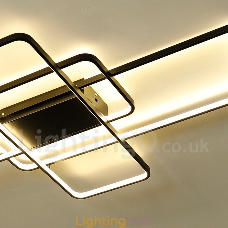 Modern Comtemporary Alumilium Painting Ceiling Light Flush Mount Wall Light with Remoter Dimmer for Living Room Bed Room Also Can Be Used As Wall Light