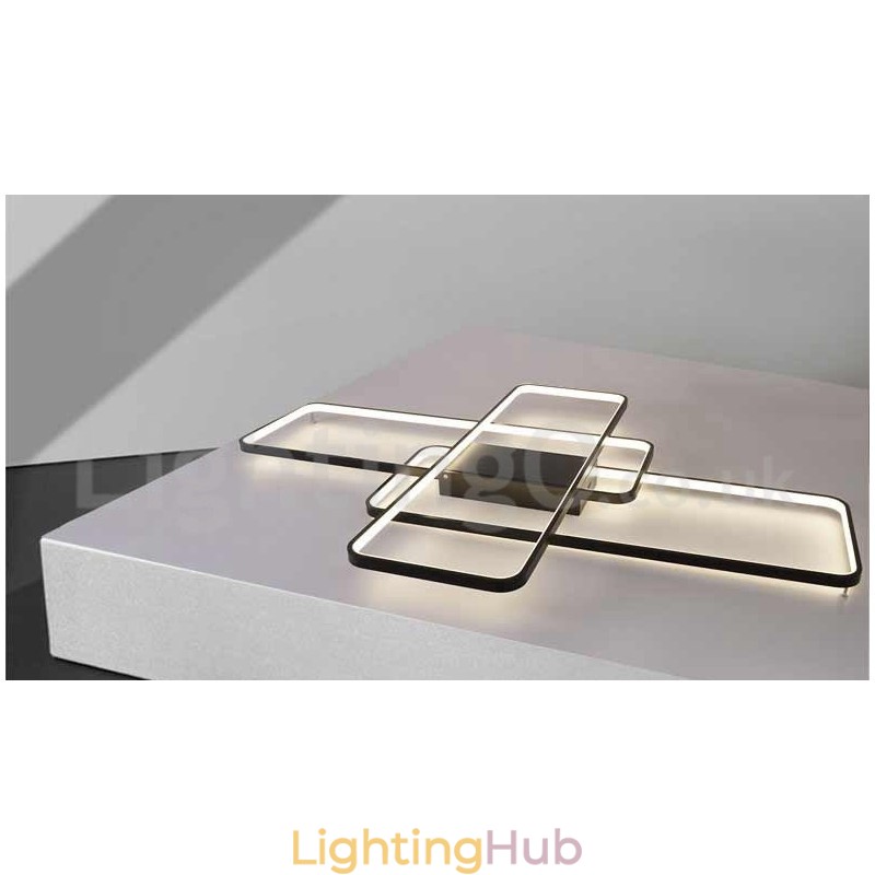 Modern Comtemporary Alumilium Painting Ceiling Light Flush Mount Wall Light with Remoter Dimmer for Living Room Bed Room Also Can Be Used As Wall Light