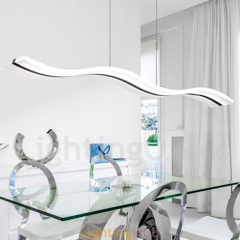 Dimmable Linear Pendant Light with Remote Control Modern Design