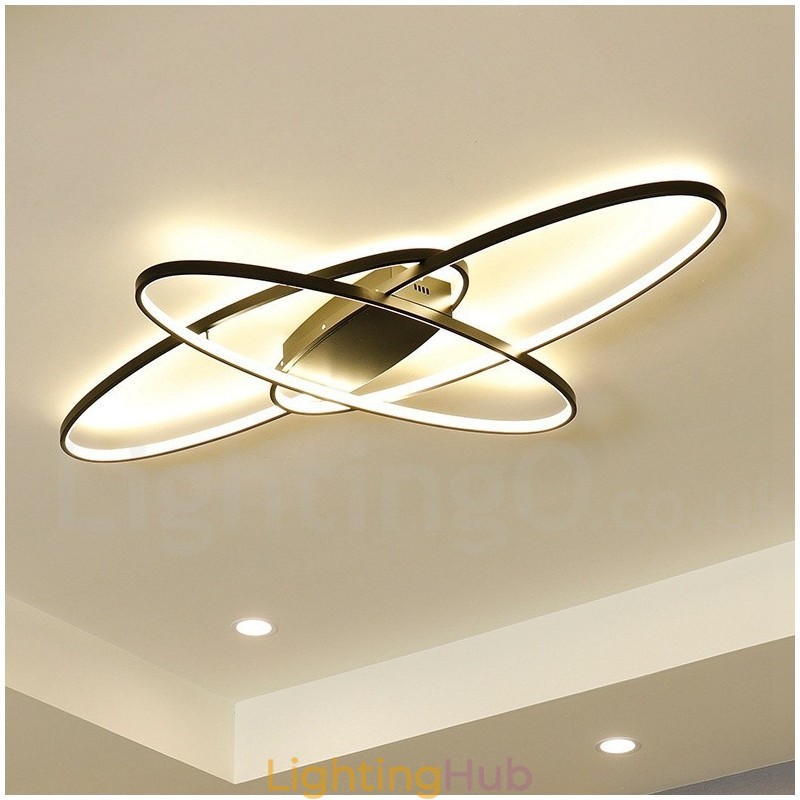 Dimmable Oval Modern Comtemporary Alumilium Ceiling Light Flush Mount Lamp for Living Room Bed Room Also Can Be Used As Wall Light