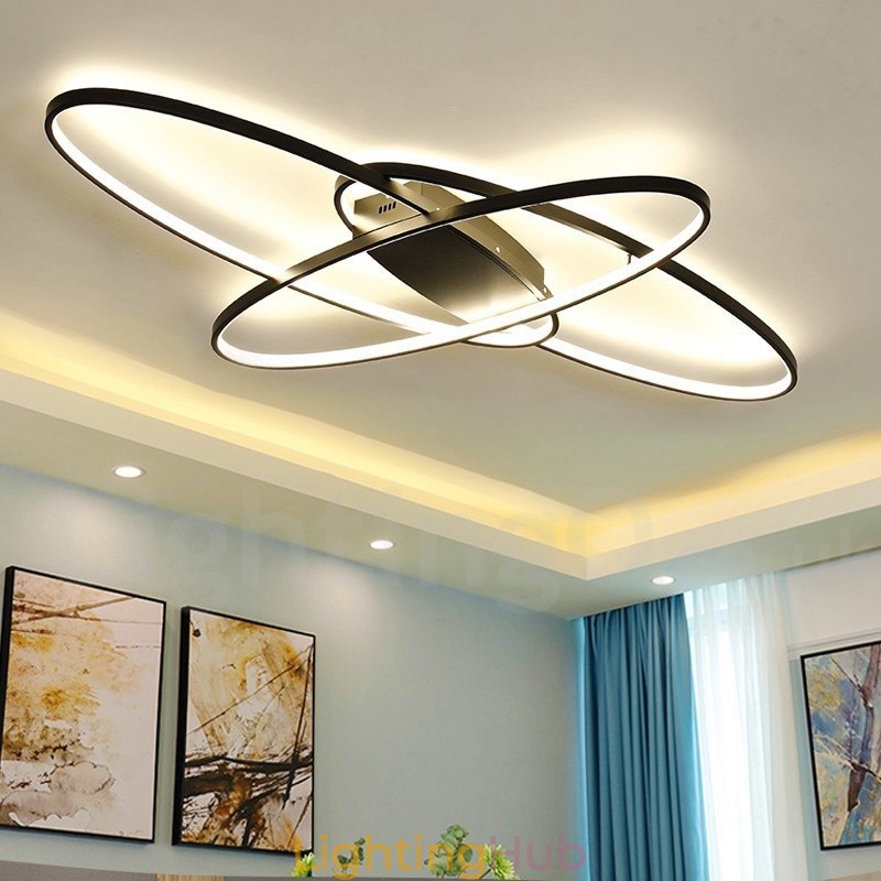 Dimmable Oval Modern Comtemporary Alumilium Ceiling Light Flush Mount Lamp for Living Room Bed Room Also Can Be Used As Wall Light