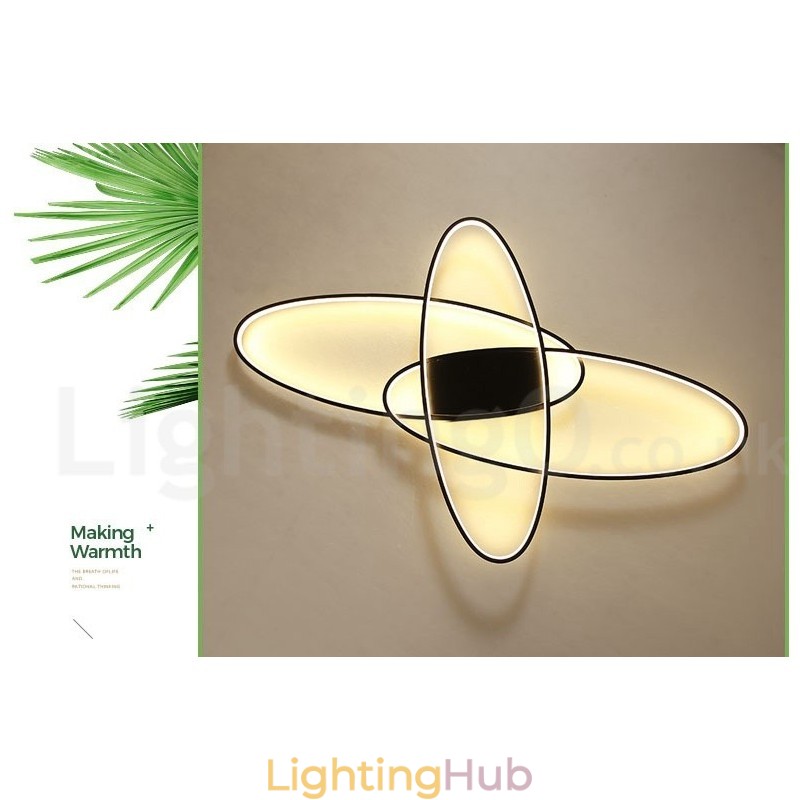 Dimmable Oval Modern Comtemporary Alumilium Ceiling Light Flush Mount Lamp for Living Room Bed Room Also Can Be Used As Wall Light