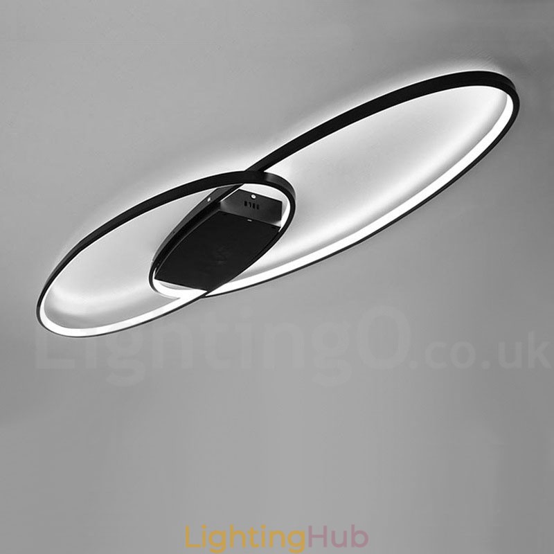 Dimmable Oval Modern Comtemporary Alumilium Ceiling Light Flush Mount Lamp for Living Room Bed Room Also Can Be Used As Wall Light