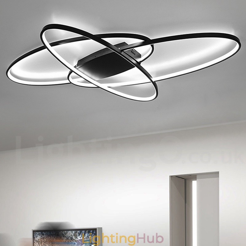 Dimmable Oval Modern Comtemporary Alumilium Ceiling Light Flush Mount Lamp for Living Room Bed Room Also Can Be Used As Wall Light