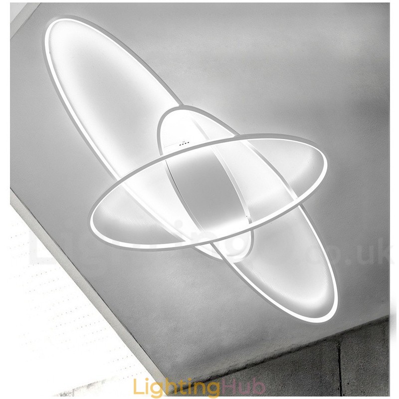 Dimmable Oval Modern Comtemporary Alumilium Ceiling Light Flush Mount Lamp for Living Room Bed Room Also Can Be Used As Wall Light