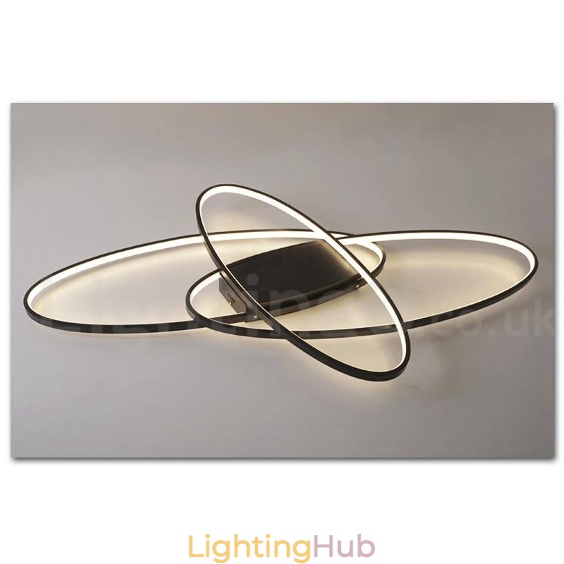 Dimmable Oval Modern Comtemporary Alumilium Ceiling Light Flush Mount Lamp for Living Room Bed Room Also Can Be Used As Wall Light