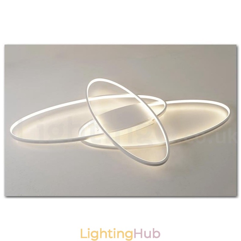 Dimmable Oval Modern Comtemporary Alumilium Ceiling Light Flush Mount Lamp for Living Room Bed Room Also Can Be Used As Wall Light